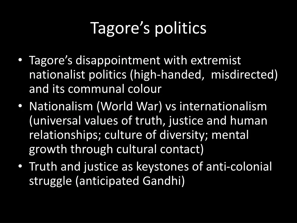 tagore s politics