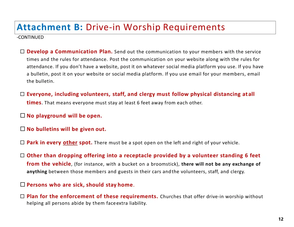 attachment b drive in worship requirements 1