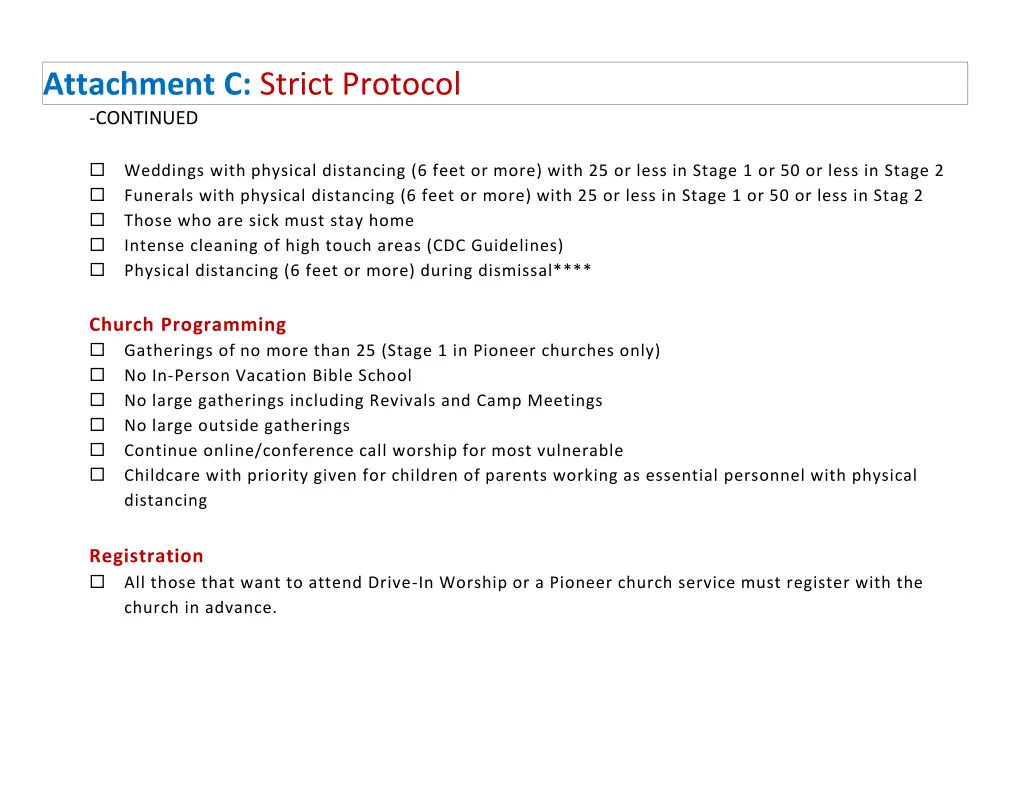 attachment c strict protocol continued