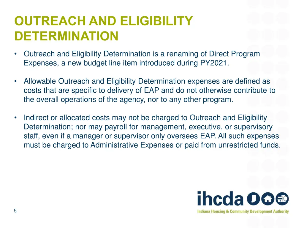 outreach and eligibility determination