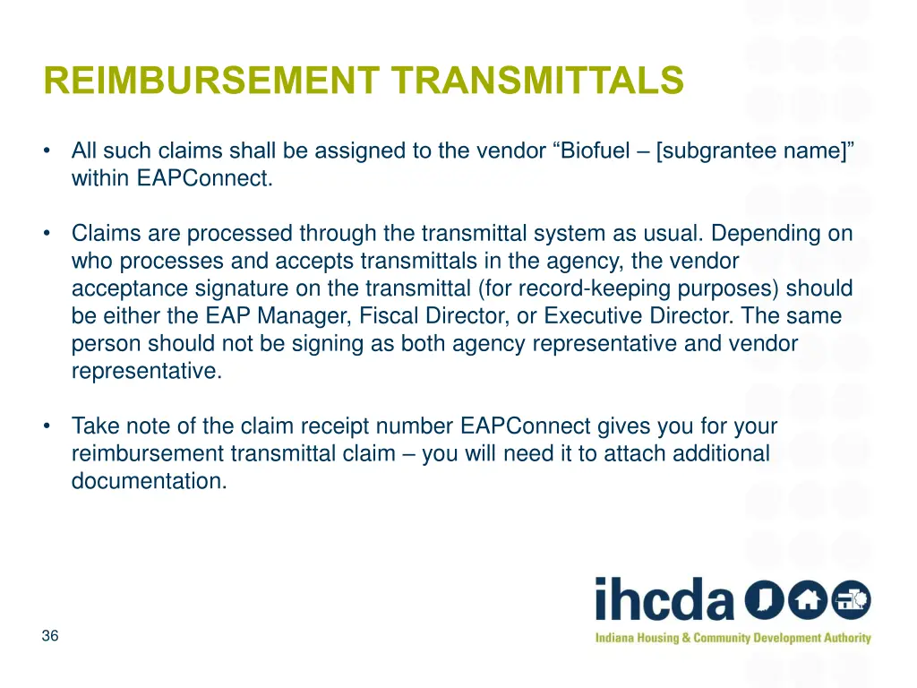 reimbursement transmittals 1