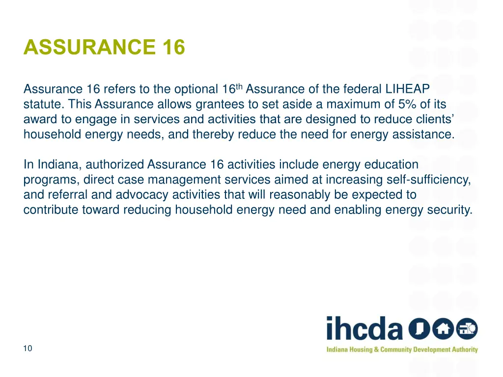 assurance 16