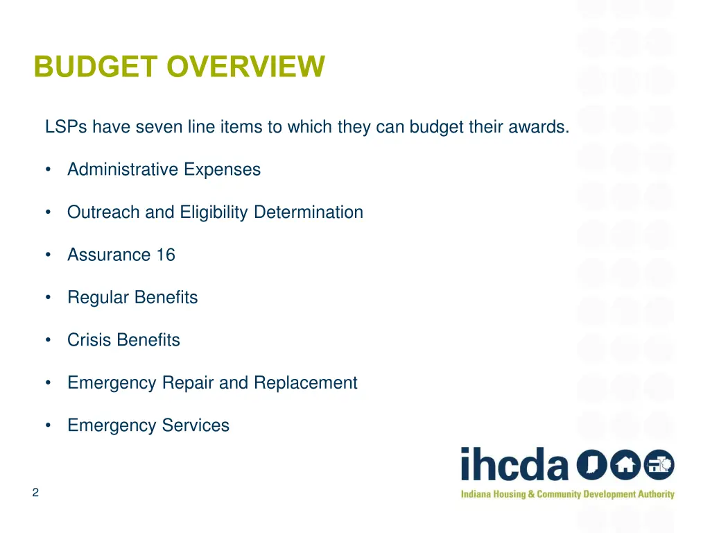 budget overview