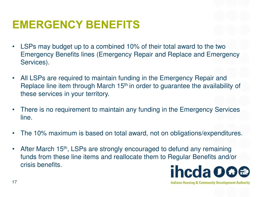 emergency benefits