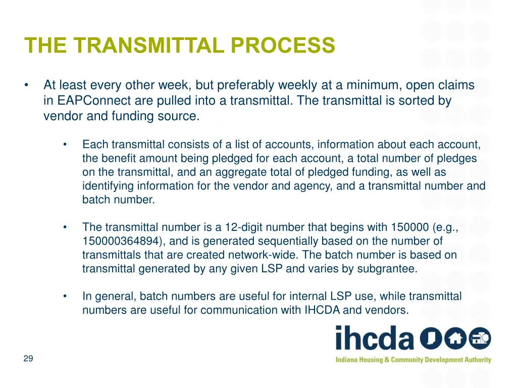 the transmittal process