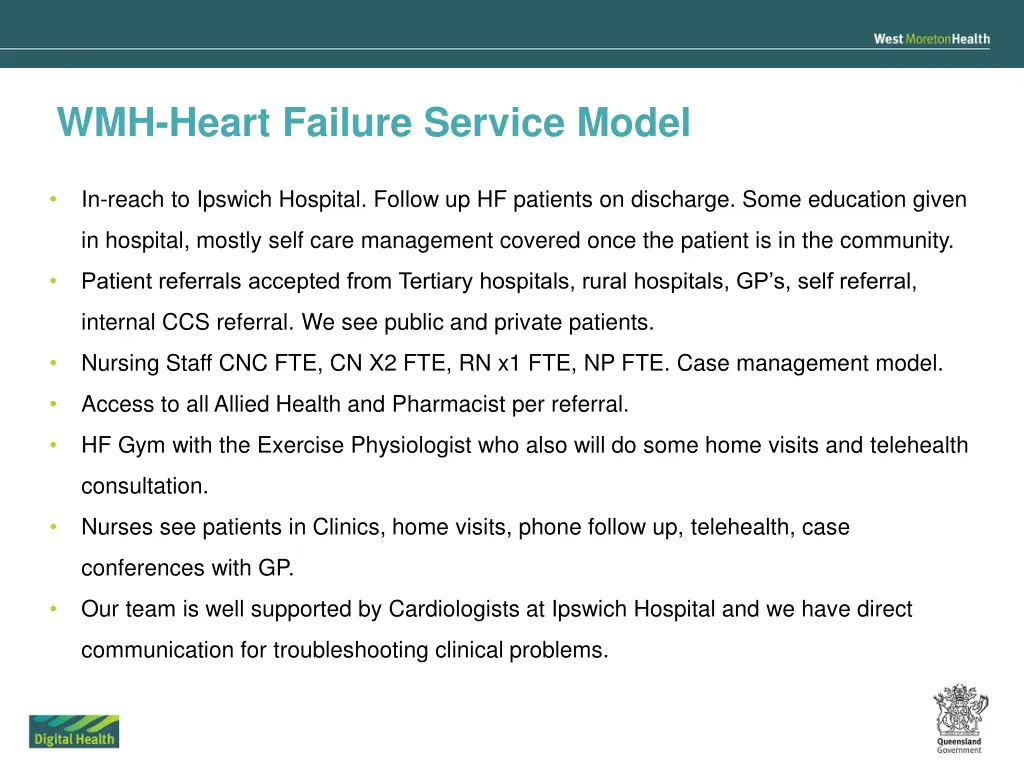 wmh heart failure service model