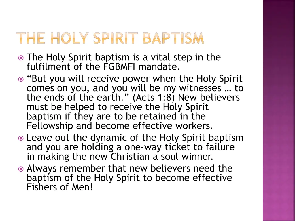 the holy spirit baptism