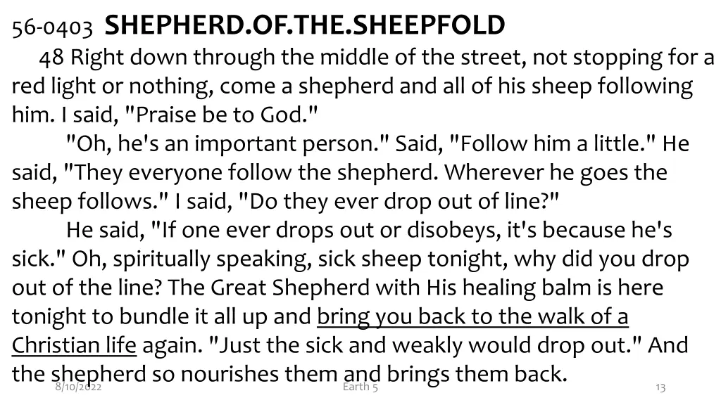 56 0403 shepherd of the sheepfold 48 right down