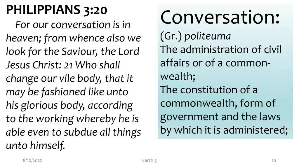 philippians 3 20 for our conversation