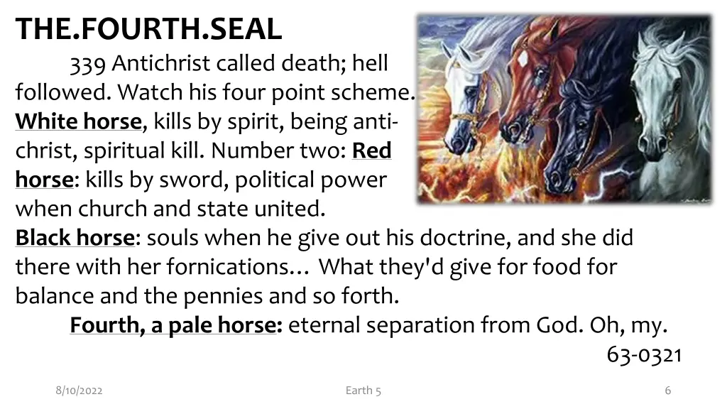 the fourth seal 339 antichrist called death hell