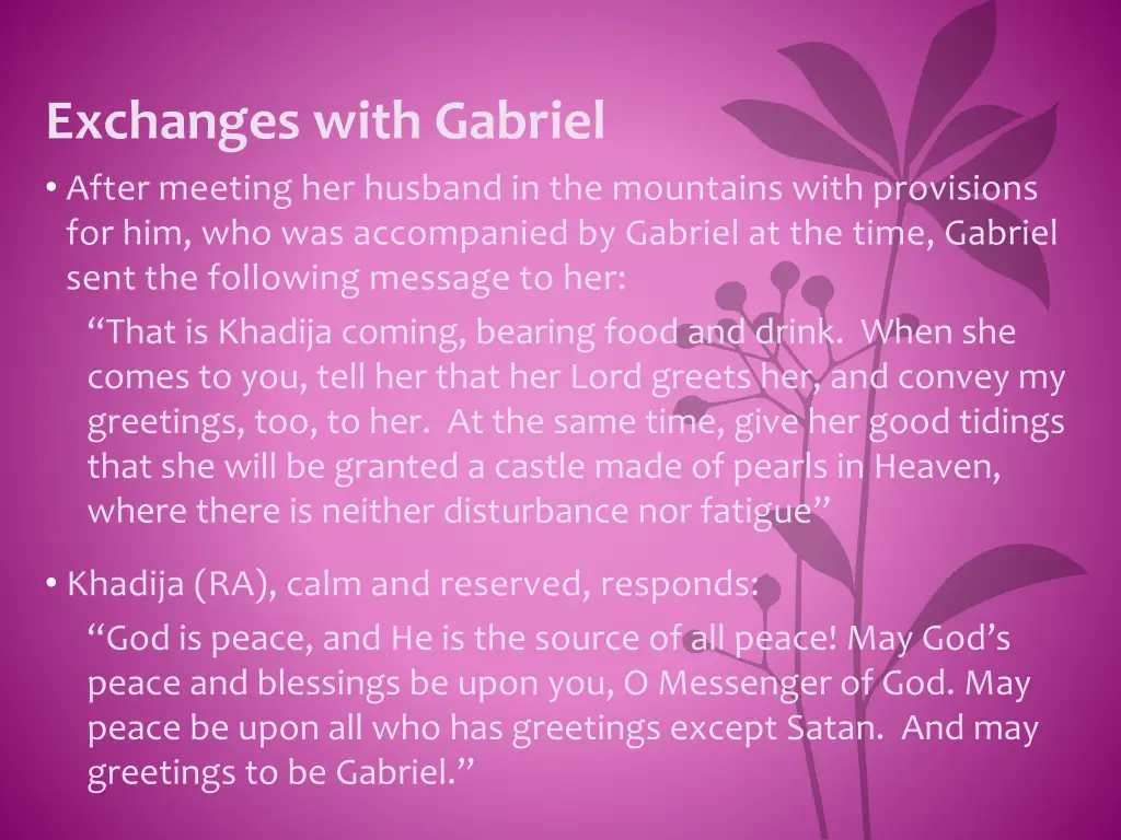 exchanges with gabriel after meeting her husband