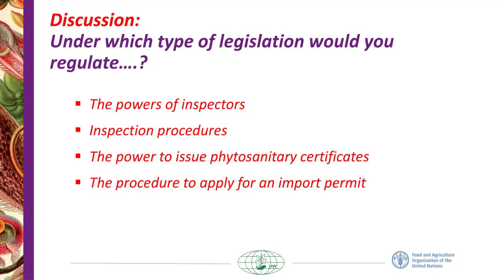 discussion under which type of legislation would