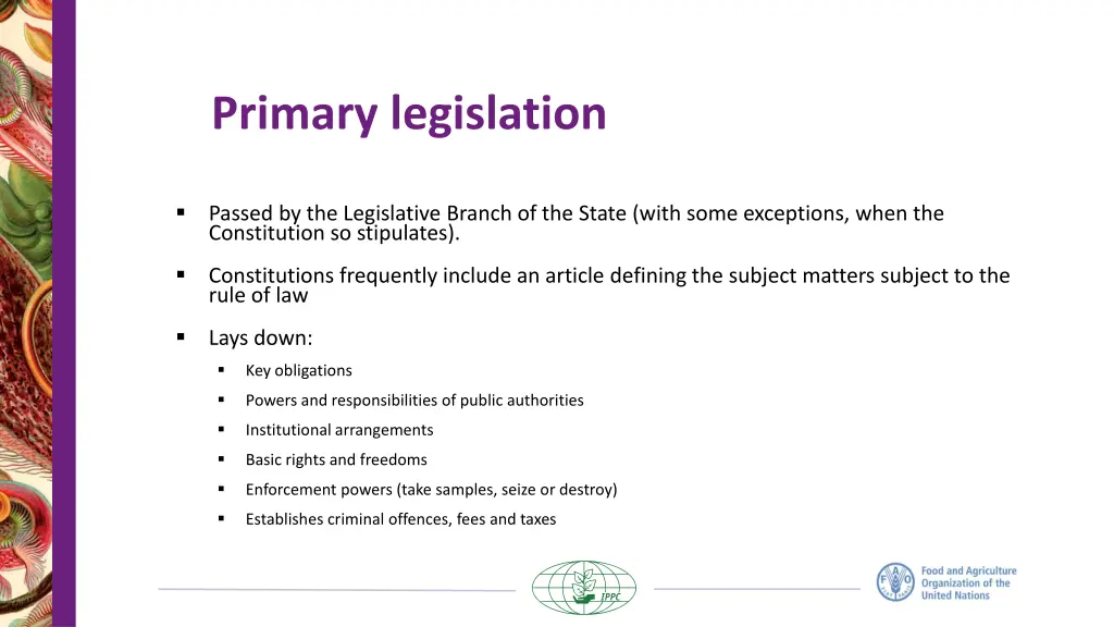 primary legislation