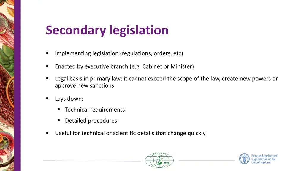 secondary legislation