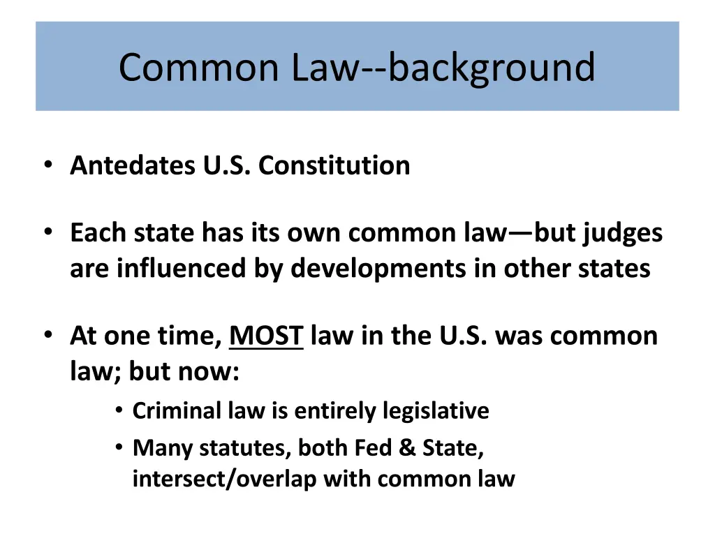 common law background