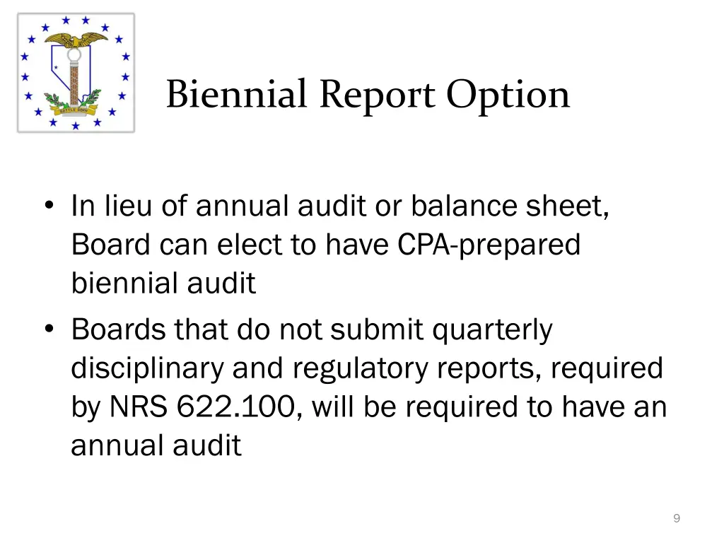 biennial report option