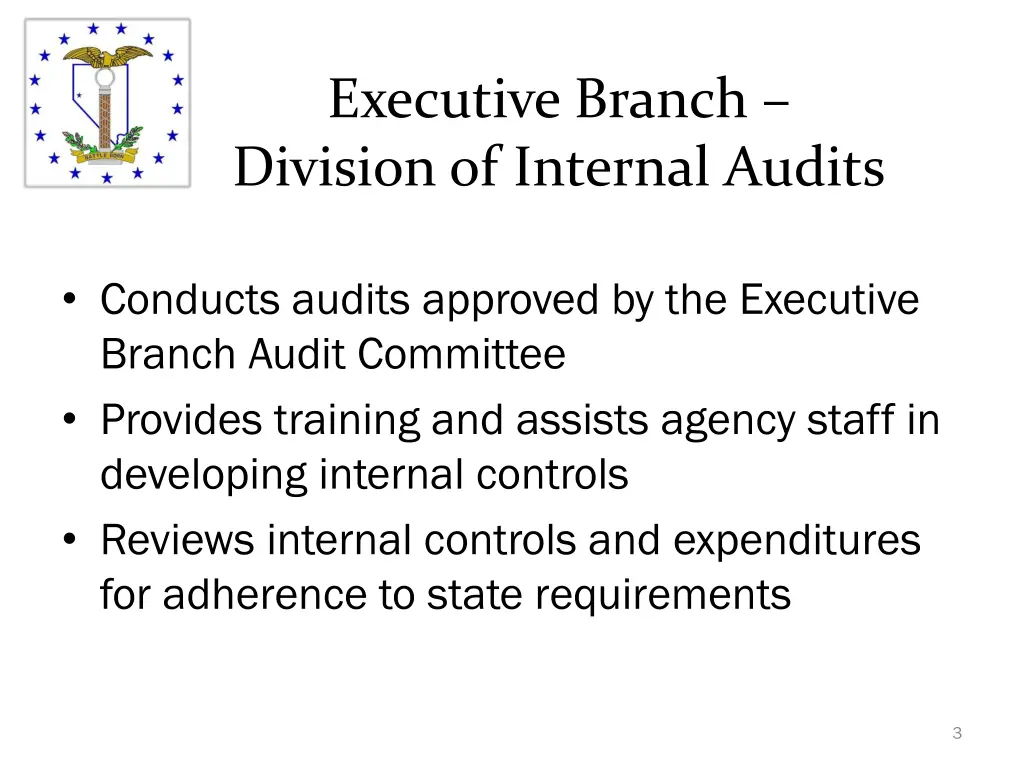 executive branch division of internal audits