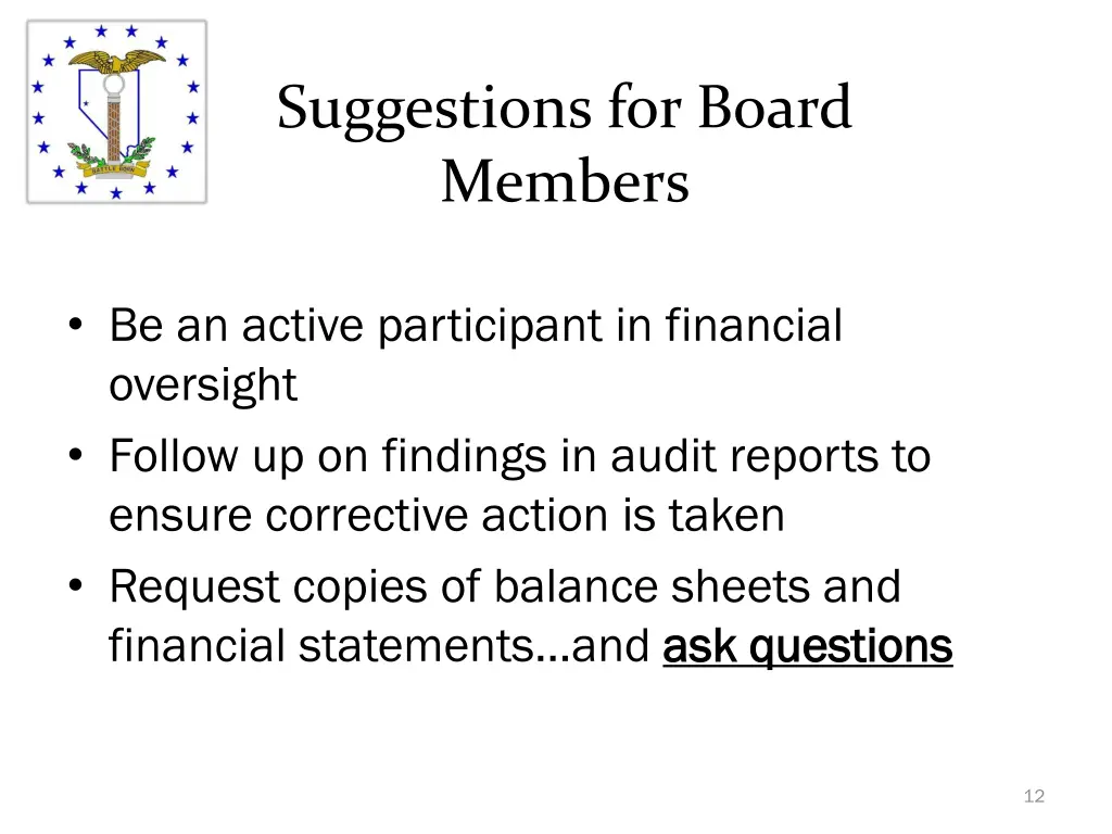 suggestions for board members