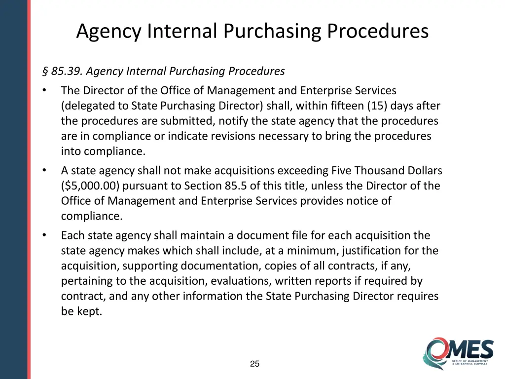 agency internal purchasing procedures 1