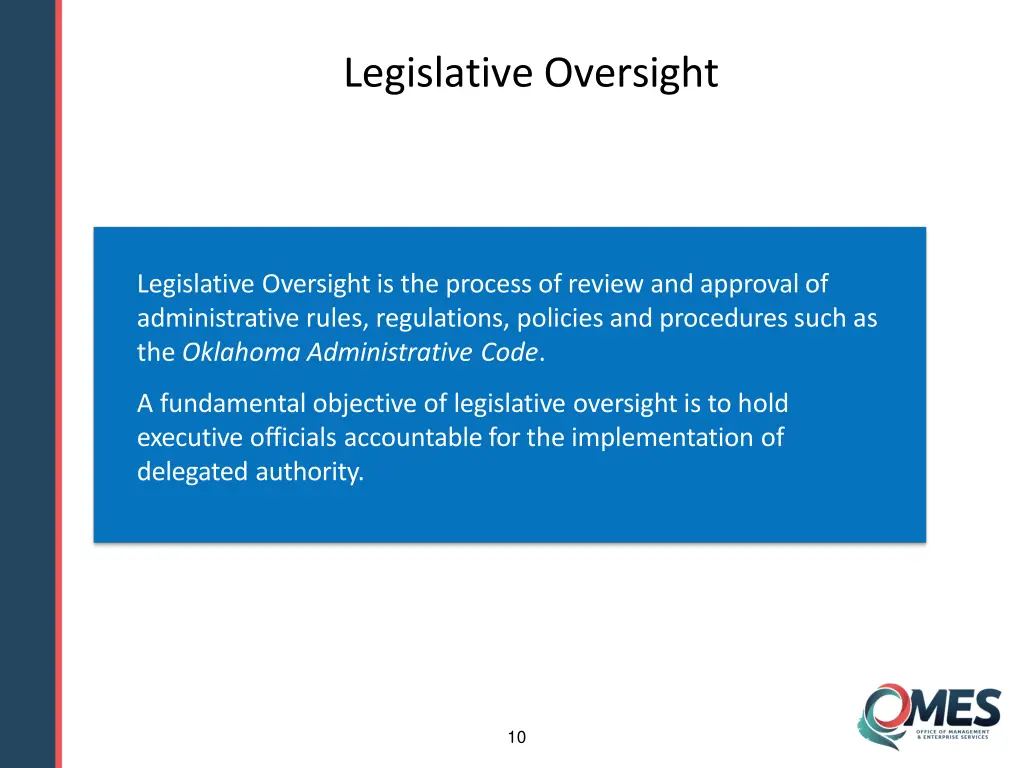 legislative oversight