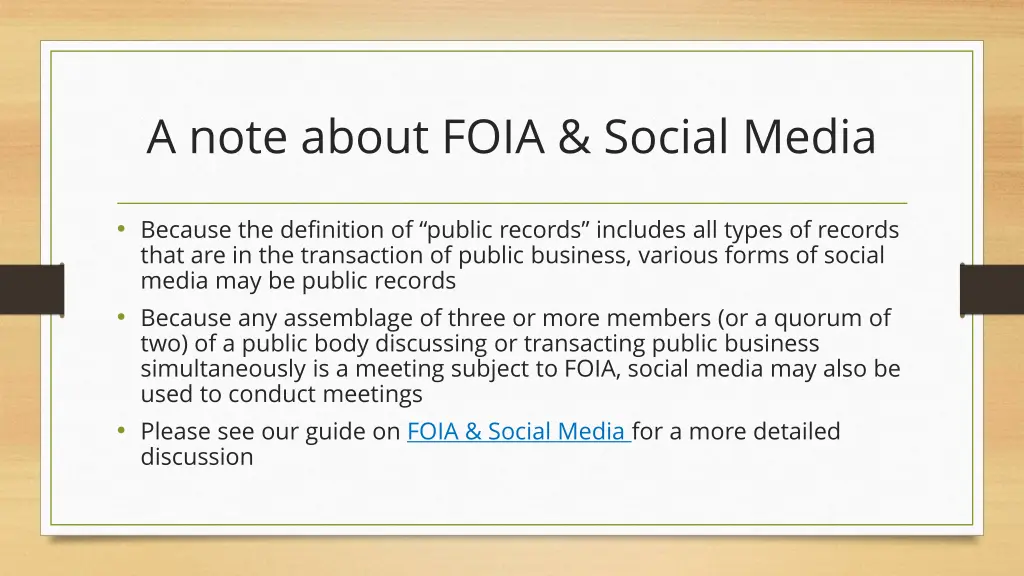 a note about foia social media