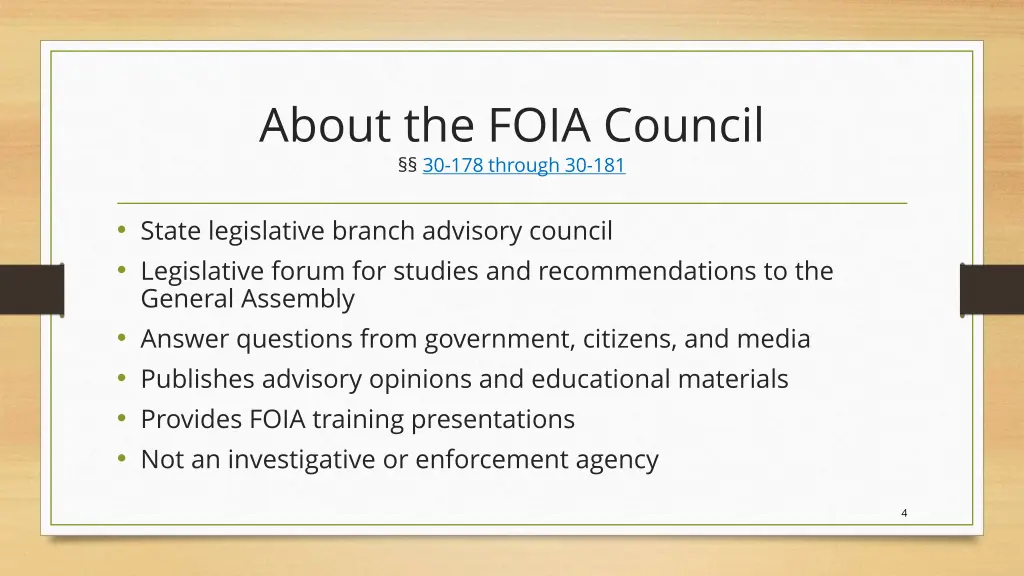 about the foia council 30 178 through 30 181