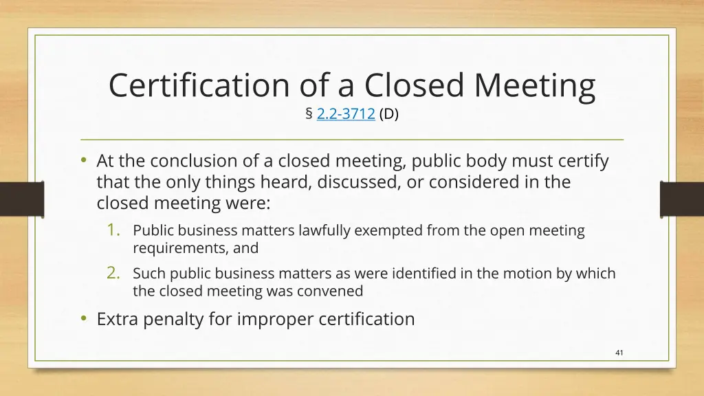 certification of a closed meeting 2 2 3712 d