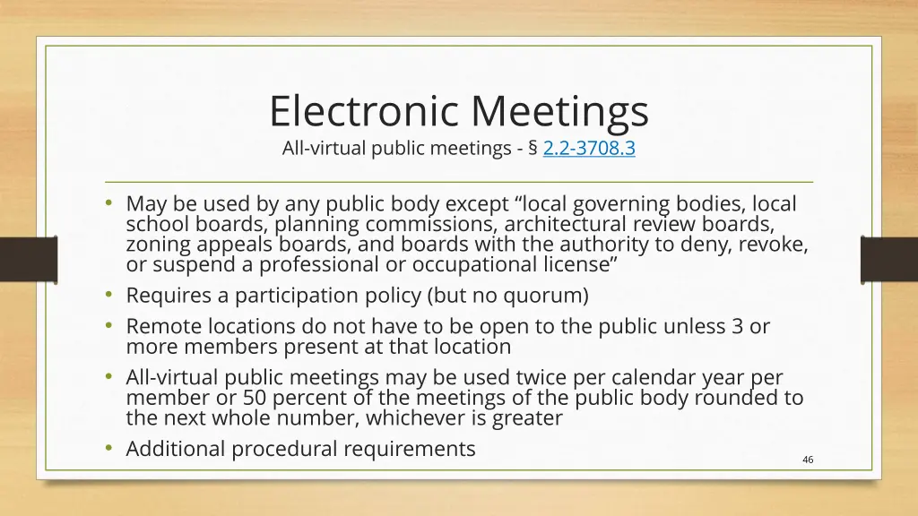 electronic meetings all virtual public meetings