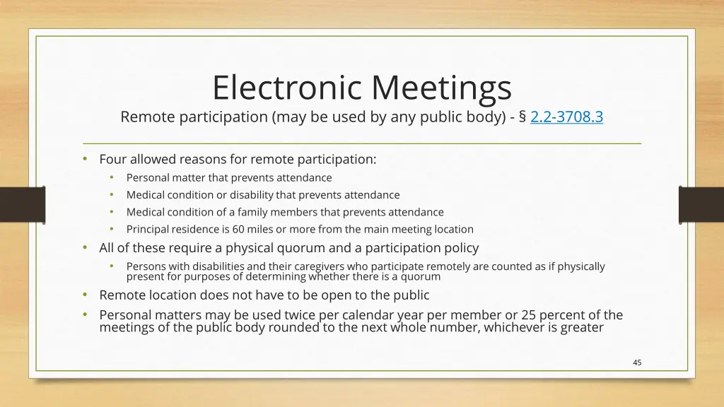 electronic meetings remote participation