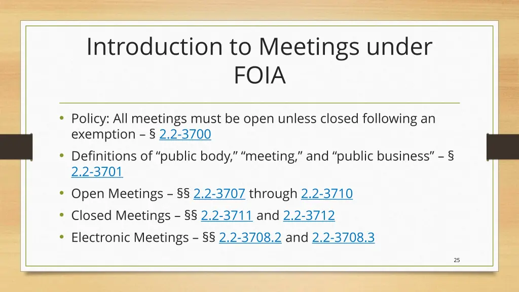 introduction to meetings under foia