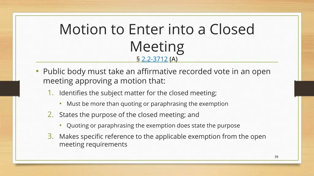 motion to enter into a closed meeting 2 2 3712