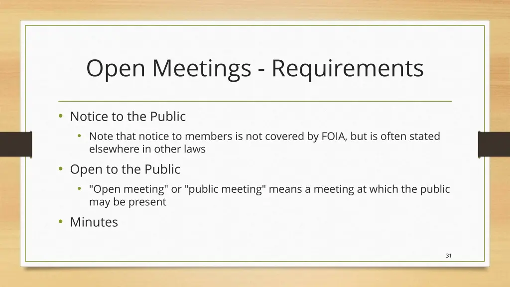 open meetings requirements