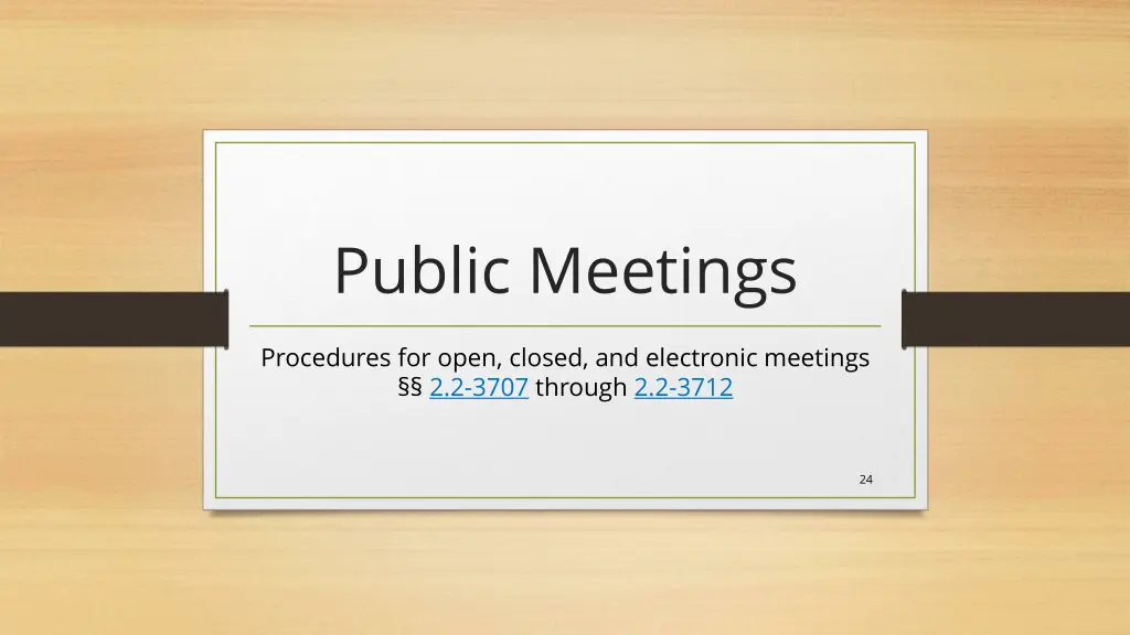 public meetings