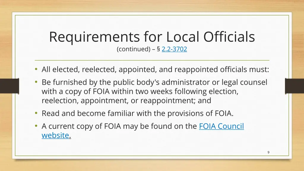 requirements for local officials continued 1