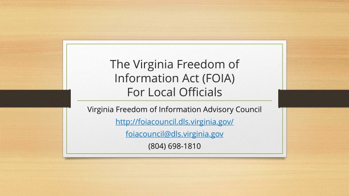 the virginia freedom of information act foia