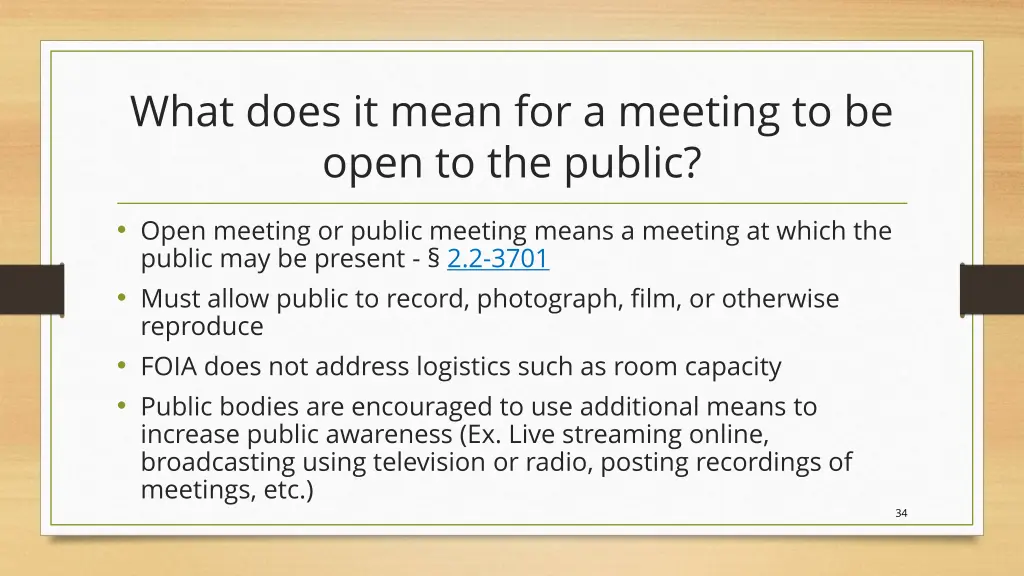 what does it mean for a meeting to be open