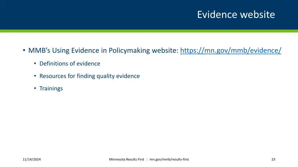 evidence website