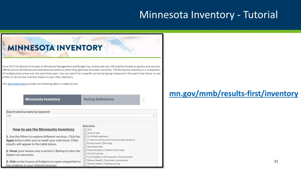 minnesota inventory tutorial