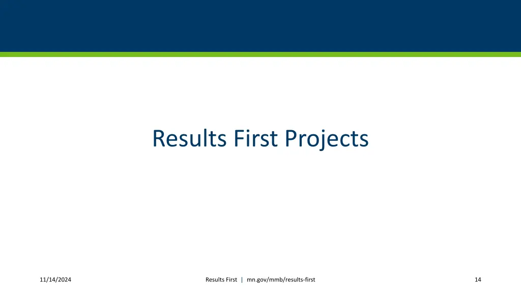 results first projects