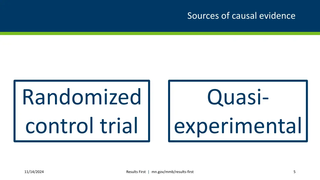 sources of causal evidence