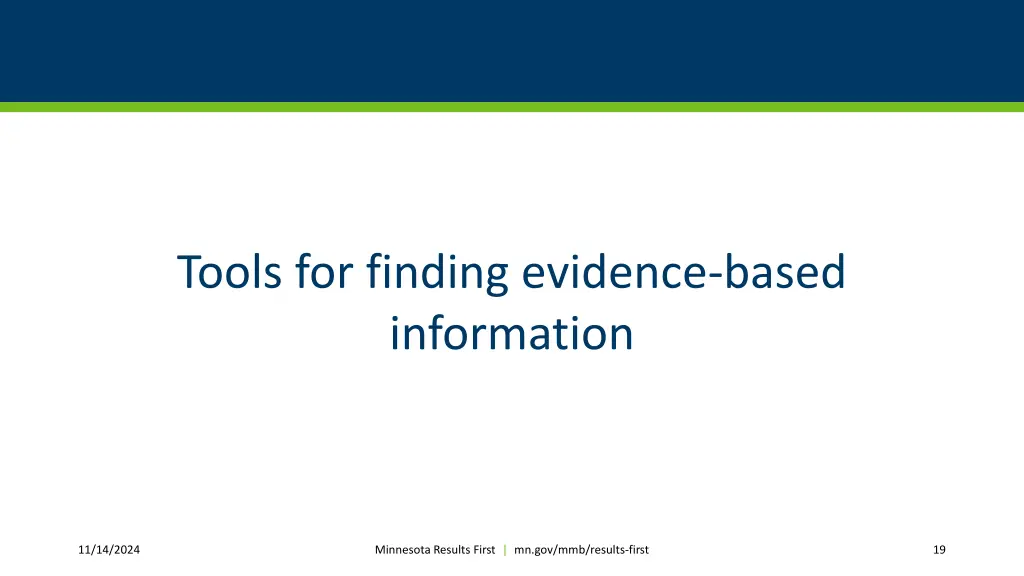 tools for finding evidence based information