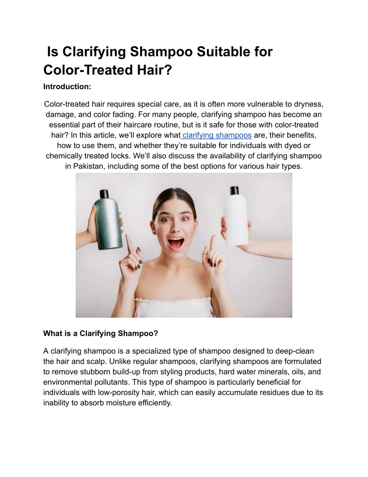 is clarifying shampoo suitable for color treated