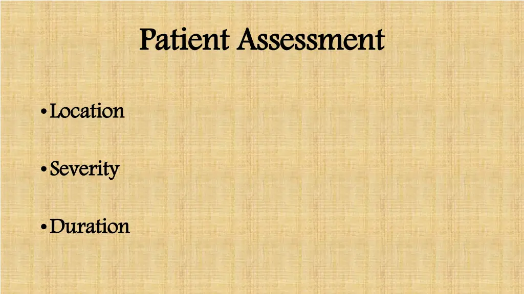 patient assessment