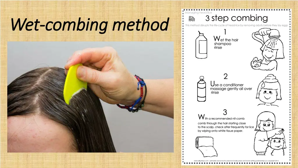 wet wet combing combing method