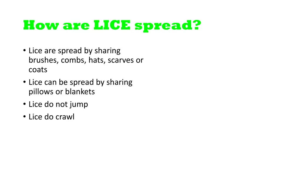 how are lice spread