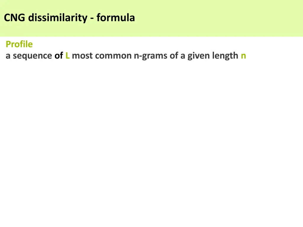 cng dissimilarity formula