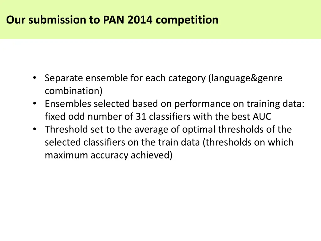 our submission to pan 2014 competition