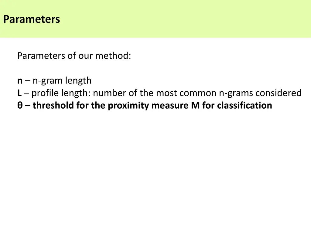 parameters