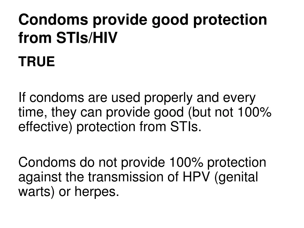 condoms provide good protection from stis hiv