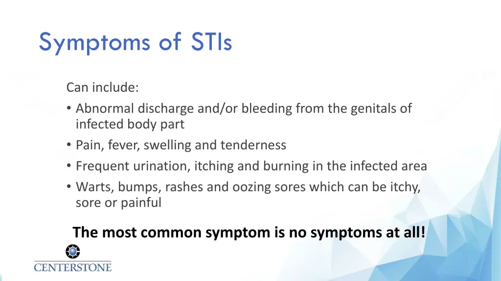 symptoms of stis